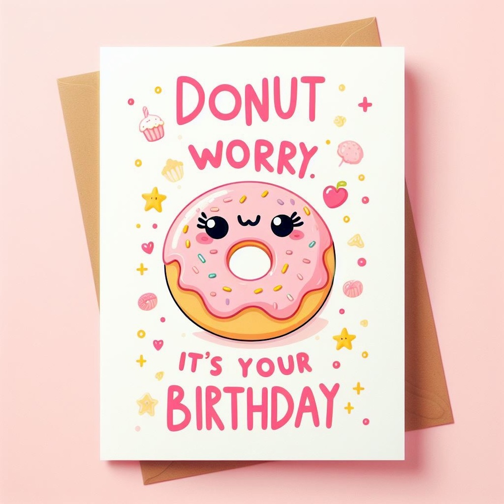 Handmade Donut Birthday Card